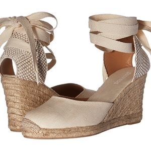 Soludos espadrille lace up wedge ankle wrap sandals size 8.5